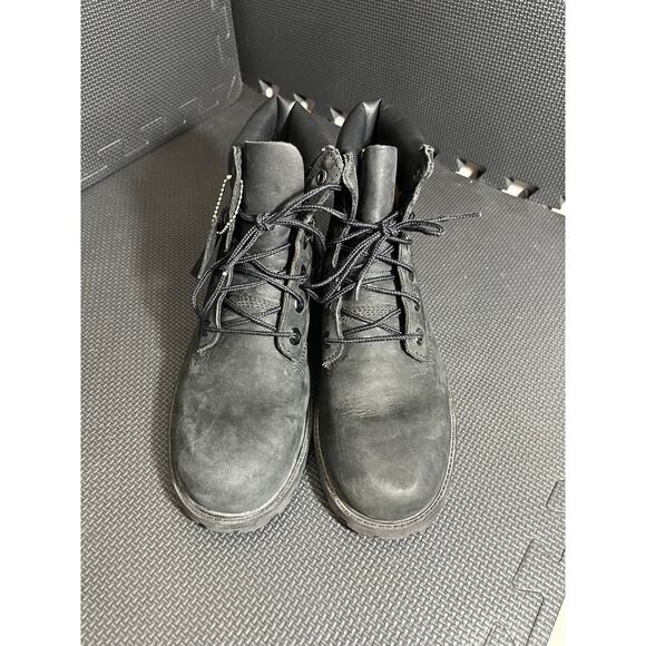 Timberland Black Leather Suede Waterproof Lace‎ Up Boots Kids 6.5 Womens 7.5 - Picture 2 of 8